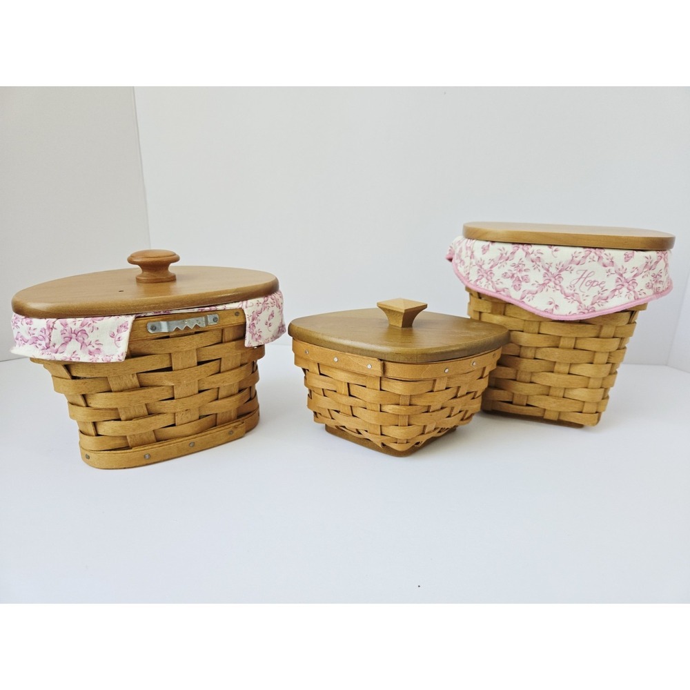 Longaberger Basket lot of 3 Horizon of Hope Cancer Society - Picture 2 of 5